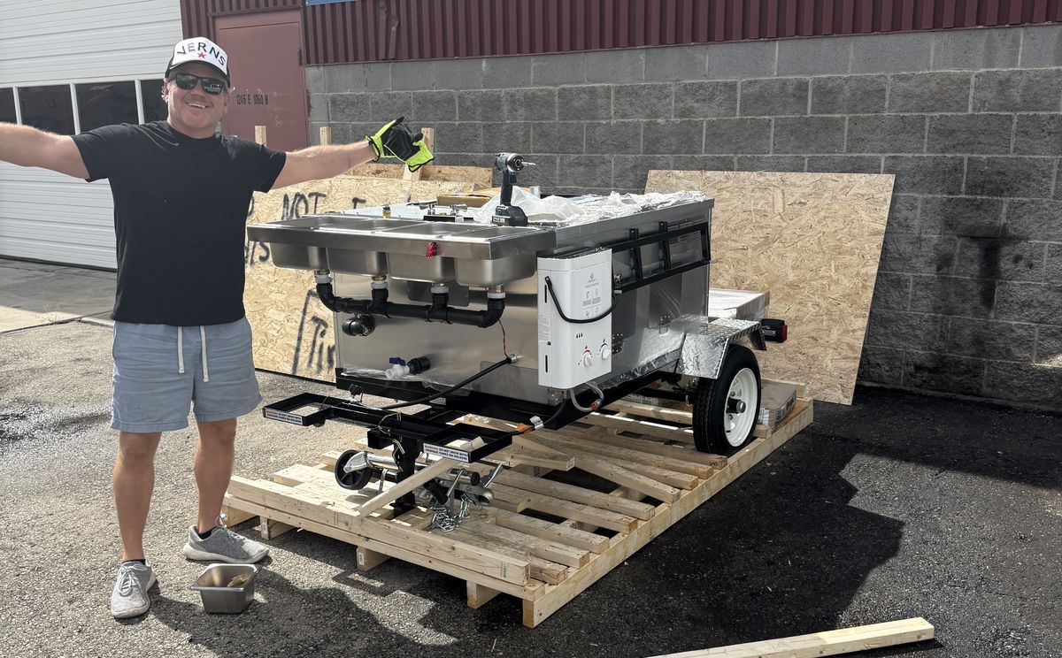 Vern with a new hot dog cart