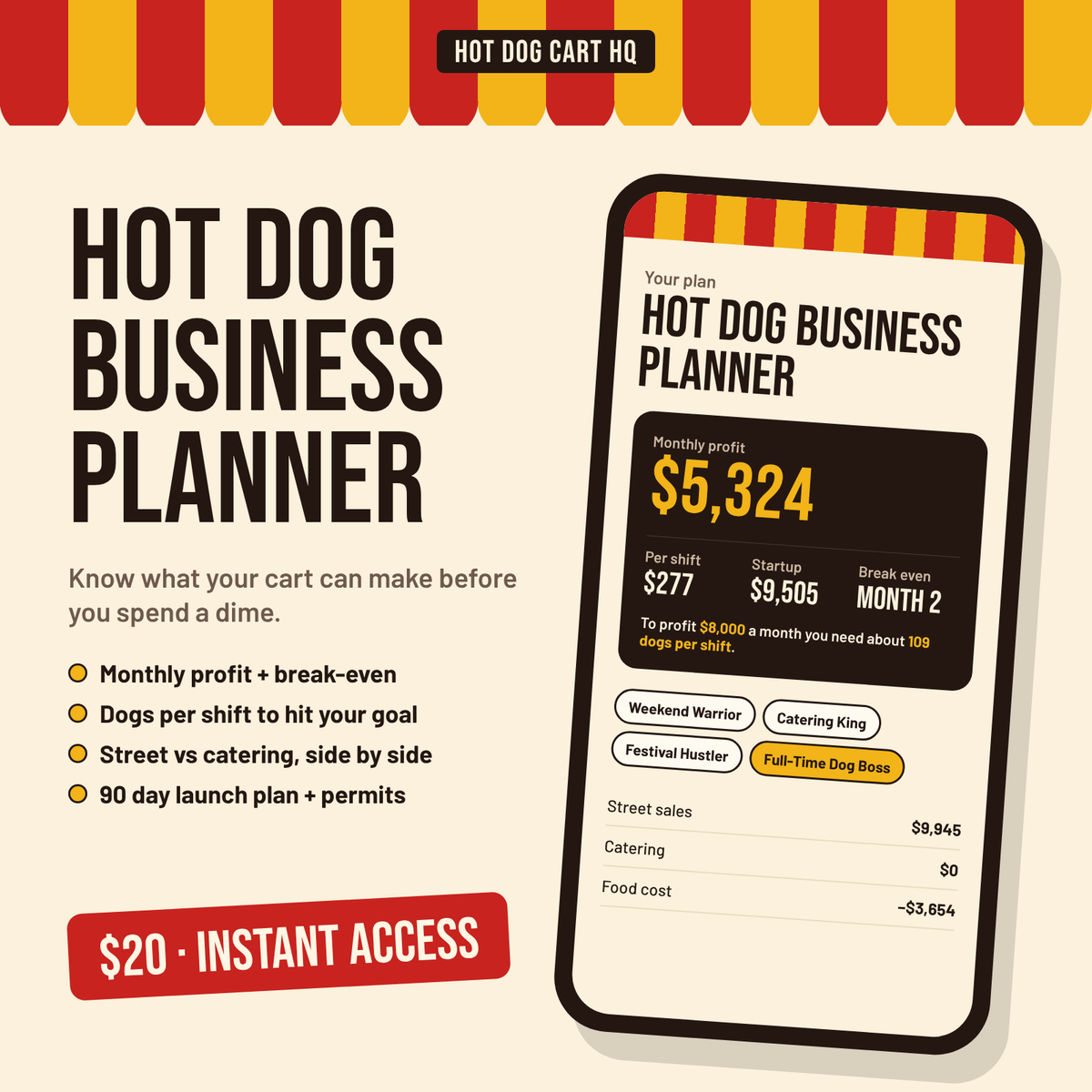 Hot Dog Business Planner